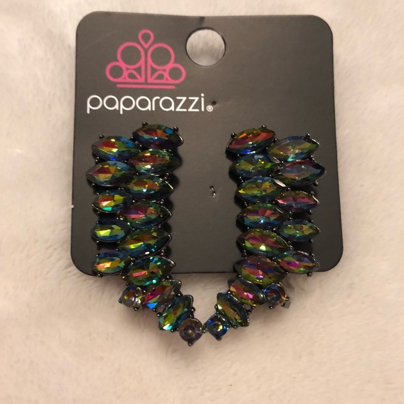 Paparazzi Explosive elegance multi post earrings. Crawler earrings.